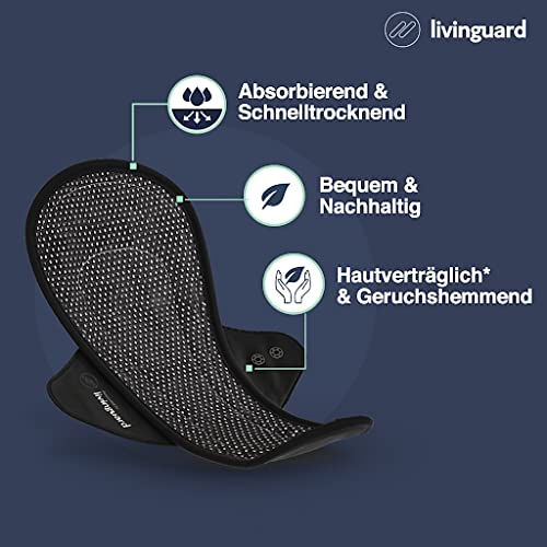 Livinguard - Livinguard™ LEAK SAFE - compresas reutilizables, compresas lavables, compresas sin plástico, compresas de tela - respetuosas con la piel, sin perfume, paquete de 3