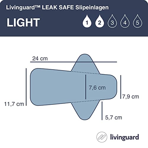 Livinguard - Livinguard™ LEAK SAFE - compresas reutilizables, compresas lavables, compresas sin plástico, compresas de tela - respetuosas con la piel, sin perfume, paquete de 3