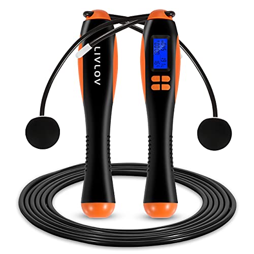 LIVLOV V7 Cuerda para Saltar, Comba de Crossfit Alta Velocidad sin Cable Comba de Fitness, Boxeo, MMA Cuerda de Salto Longitud Ajustable 2 Formas de Entrenamiento Fitness en Casa