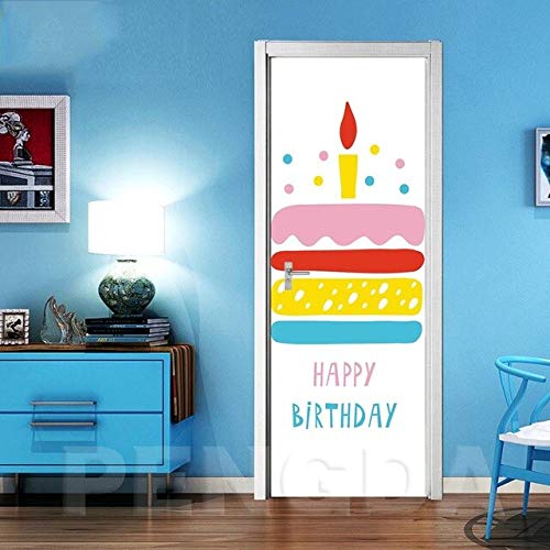 LLHBDA Cópia da Lona de Arte Porta Adesivo DIY Carta Caráter Renovação Mural de Fotos Auto-adesivas À Prova D' Água Nova Decoração Da Casa Quarto 77x200 cm Door XRN1471-02