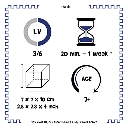 Logica Juegos Art. Tantri - Rompecabezas de Madera Preciosa - Enigma de Cilindro Mágicos - Dificultad 3/6 Difícil - Serie Euclide