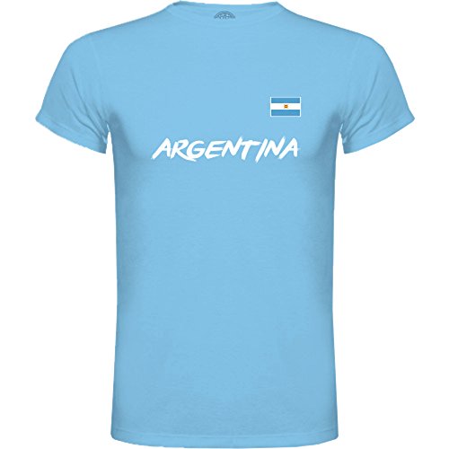 LolaPix Camiseta seleccion de Futbol Personalizada con Nombre y número. Camiseta de algodón para Hombre. Elige tu seleccion. Argentina