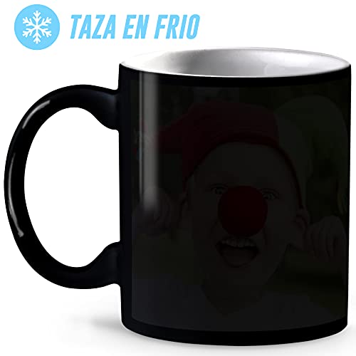 LolaPix Taza mágica. Taza mágica Personalizada. Taza con Foto. Regalo Original. Negra