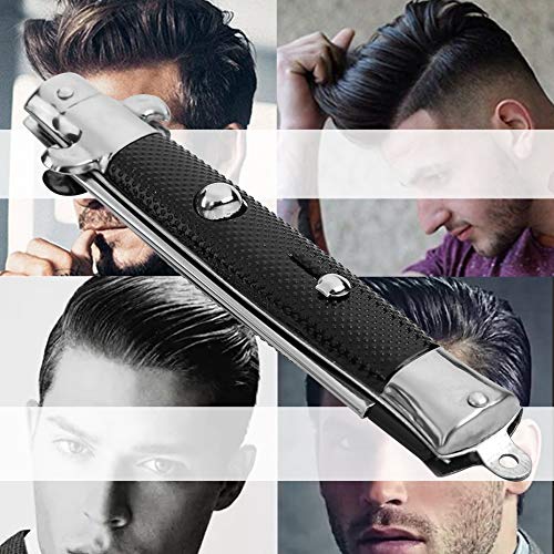 Longzhou Peine de Navaja de Conmutación, Cuchillo Plegable de Peine Para el Cabello Con Bolsillo de Primavera Para Hombre con Cepillo de Botón Automático, Uso Para Cabello o Barba