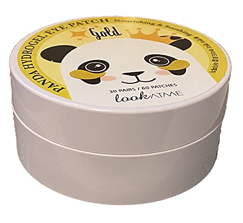 Look At Me Panda Hydrogel Eye Patch Gold, Parches De Ojos Iluminadores Antiojeras, 60pcs, Oro, Lavanda