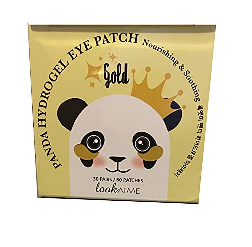 Look At Me Panda Hydrogel Eye Patch Gold, Parches De Ojos Iluminadores Antiojeras, 60pcs, Oro, Lavanda