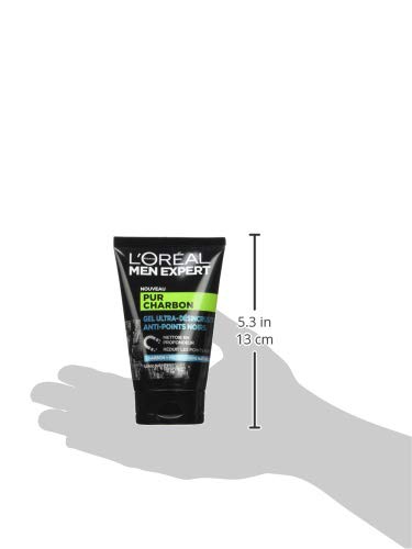 L'Oréal Men Expert - Gel Ultra-Désincrustant Anti-Points Noirs pour Homme - Soin du Visage - Pur Charbon - 100 ml