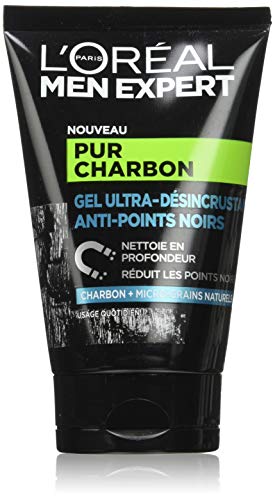 L'Oréal Men Expert - Gel Ultra-Désincrustant Anti-Points Noirs pour Homme - Soin du Visage - Pur Charbon - 100 ml