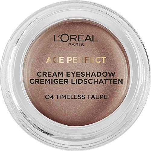 L'Oréal Paris Age Perfect Cremiger 04 Timeless Taupe - Sombra de ojos, bronce, textura cremosa, alta opacidad, 3 unidades (3 x 4 g)
