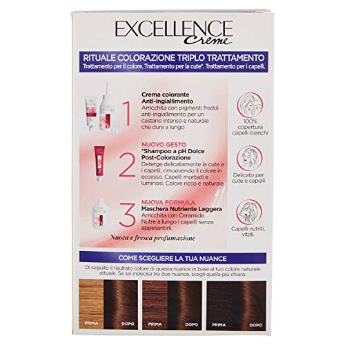 L'Oréal Paris Tinte para el cabello Excellence Dedicado a Brune, castaño claro natural