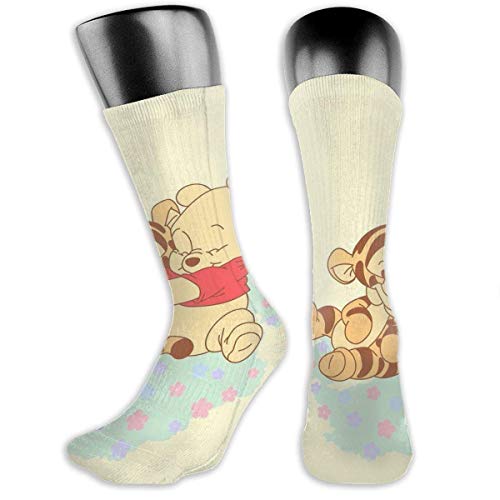 Lsjuee Winnie The Pooh con Tiger Calcetines de compresión Calcetines de fútbol Calcetines altos Calcetines largos Deportes al aire libre para hombres Mujeres