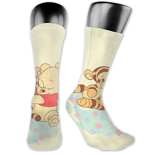 Lsjuee Winnie The Pooh con Tiger Calcetines de compresión Calcetines de fútbol Calcetines altos Calcetines largos Deportes al aire libre para hombres Mujeres