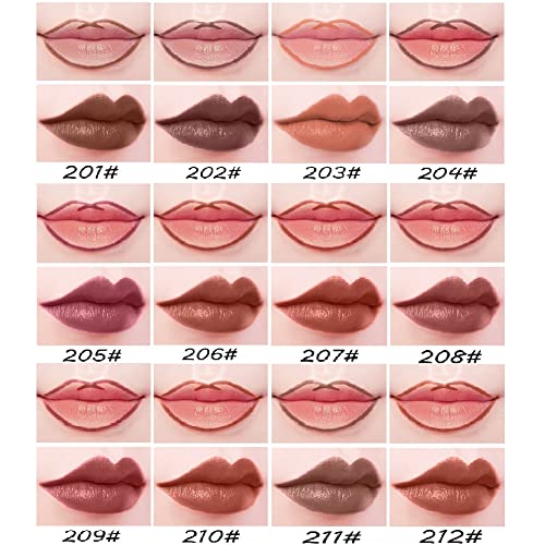 Lucoss 12 Colores Perfilador de Labios Permanente Waterproof Labial Lápiz Delineador de Labios Mate Lip Liner Lápiz de Labios Marron