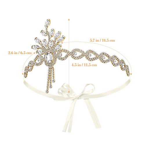 Lurrose Diadema de los años 20 para las mujeres Vintage años 20 Diadema Rhinestone Accesorios para el pelo para la fiesta de boda Vintage Accesorios de disfraz