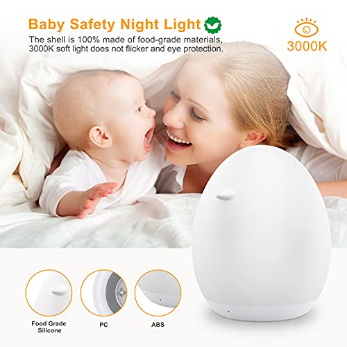 Luz Nocturna Infantil, PREKIAR 1800mAh luz nocturna recargable, temporizador, función de memoria, adecuado para regalos para bebés y niños, lactancia nocturna[Clase de eficiencia energética A]