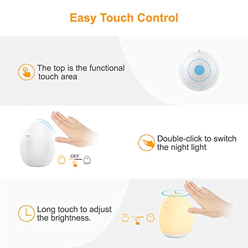 Luz Nocturna Infantil, PREKIAR 1800mAh luz nocturna recargable, temporizador, función de memoria, adecuado para regalos para bebés y niños, lactancia nocturna[Clase de eficiencia energética A]