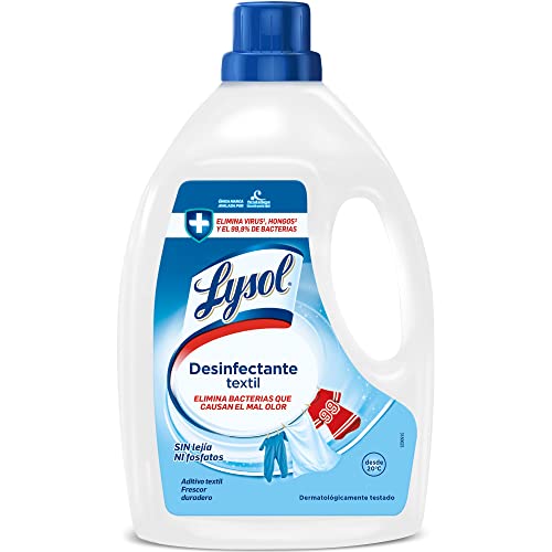 Lysol - Desinfectante textil para la ropa, elimina virus, hongos, bacterias y malos olores, sin lejía - pack de 4 x 1.2 L - Total 4.8 L