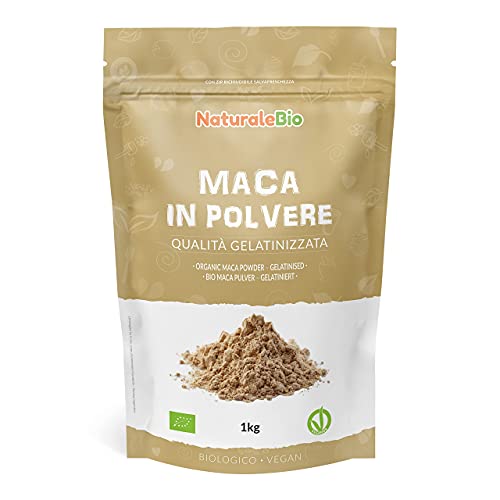 Maca Andina Ecológica en Polvo 1 kg. Organic Maca Powder Gelatinized. Peruana, Bio y Pura, viene de raíz de Maca Organica - Gelatinizada - NaturaleBio