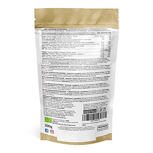 Maca Andina Ecológica en Polvo 200g. Organic Maca Powder Gelatinized. Peruana, Bio y Pura, viene de raíz de Maca Organica - Gelatinizada - NaturaleBio