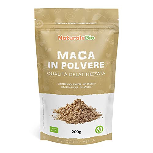 Maca Andina Ecológica en Polvo 200g. Organic Maca Powder Gelatinized. Peruana, Bio y Pura, viene de raíz de Maca Organica - Gelatinizada - NaturaleBio