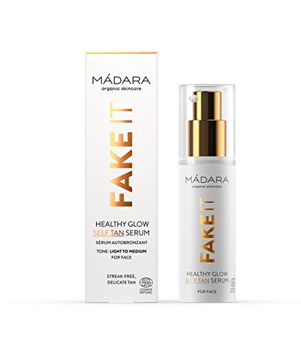 MÁDARA Organic Skincare | FAKE IT Healthy Glow Serum | Suero Facial Autobronceador Brillo Saludable, 30ml