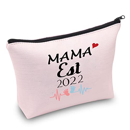 MAMA Est 2022 - Bolsa de maquillaje para mamá, regalos para la primera mamá, regalos para la madre, Lona.,
