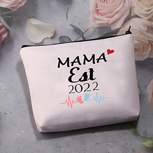 MAMA Est 2022 - Bolsa de maquillaje para mamá, regalos para la primera mamá, regalos para la madre, Lona.,