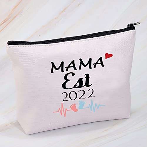 MAMA Est 2022 - Bolsa de maquillaje para mamá, regalos para la primera mamá, regalos para la madre, Lona.,