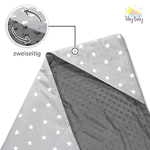 Manta para bebé Otoño/Invierno - 90 cm x 90 cm - Universal, por Ejemplo, para Buggy Asiento de Coche Certificado Öko-Tex Gris