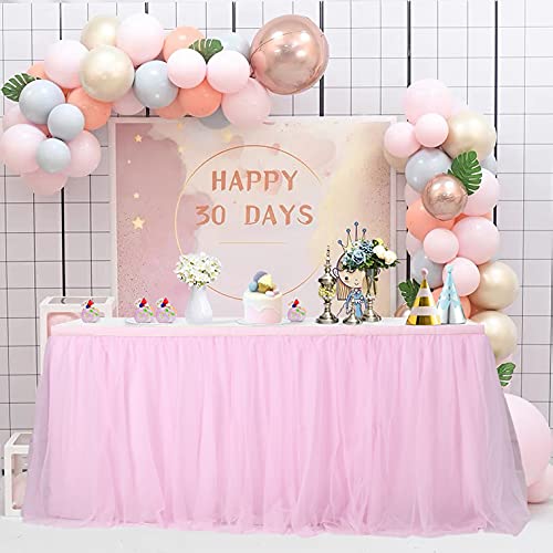 Mantel de Mesa para Fiestas, Banquetes de Boda, decoracin del hogar, a Prueba de Arrugas, para Fiestas de Navidad (1.83m x 0.8m, Rosado)