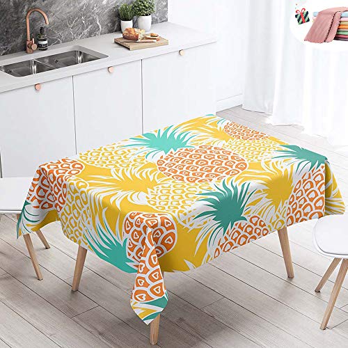 Manteles de Mesa Mantel, Morbuy Rectangular Impresión 3D Tropical Piña Impermeable Antimanchas Lavable Manteles para Cocina o Salón Comedor Decoración del Hogar (Naranja Verano,60x60cm)