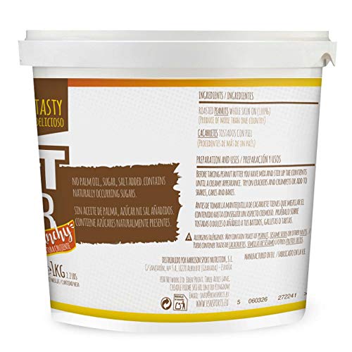 Mantequilla de Cacahuete de HSN | 1000 g | Textura Crujiente | Peanut Butter Crunchy | 100% Natural Vegano | Libre de GMO | No Aceite de Palma, No Azucares ni Sal Añadidos