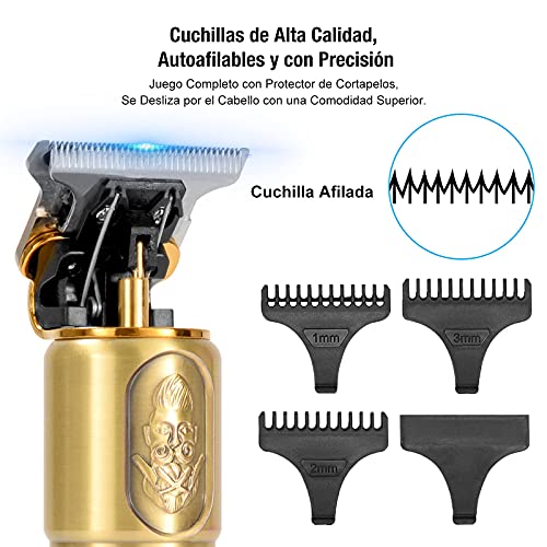 Maquina Cortar Pelo Inalámbrico Cortapelos Hombre Profesional Renovada Recortadora de Barba Eléctrica con Pantalla LCD, Cortador de Pelo Barba Kit con 3 Peines Guía, Maquinas de Afeitar Recargable