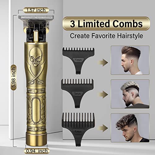 Maquina Cortar Pelo Profesional Hombre,Recortadora de Barba Eléctrica,USB Recargable Barbero Inalámbrico,3 Peines Limitados,Apto para el Hogar y Peluqueros, Regalos Originales Hombre