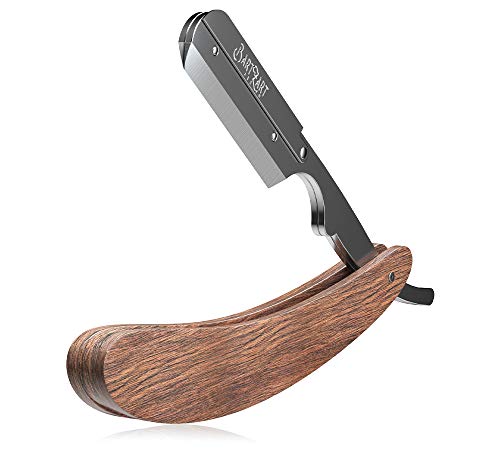 Maquinilla de afeitar BartZart Shabo con sistema de cuchillas intercambiables I Juego de afeitado premium con mango de madera que incluye cuchillas Astra