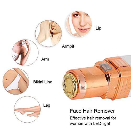 Maquinilla de afeitar de cejas Forma de lápiz labial Mini removedor de vello eléctrico Máquina de depilación facial y corporal Recortador de cejas recargable para cara Bikini Cabello (BLANCO)