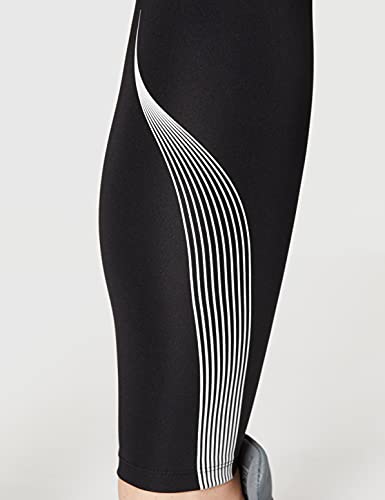 Marca Amazon - AURIQUE Bal181la18 - leggings deporte mujer Mujer, Negro (Black/White), 40, Label:M