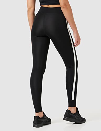 Marca Amazon - AURIQUE Leggings de Deporte con Banda Lateral Mujer, Negro (Black), 44, Label:XL