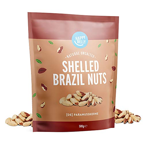 Marca Amazon - Happy Belly Nueces de Brasil sin cáscara, 2 x 500g