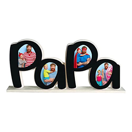 Marco de fotos de papá con soporte de base, soporte de acrílico para fotos de papá y yo, marco de fotos con letras creativas, adornos de mesa para sala de estar, dormitorio (negro, papá)