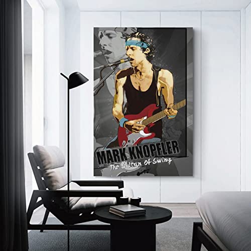 Mark Knopfler - Póster de The Sultan of Swing Musicvintage en lienzo, arte de pared, pintura retro decorativa para el hogar, dormitorio, sala de estar, 40 x 60 cm