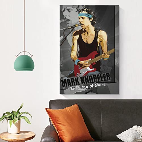 Mark Knopfler - Póster de The Sultan of Swing Musicvintage en lienzo, arte de pared, pintura retro decorativa para el hogar, dormitorio, sala de estar, 40 x 60 cm