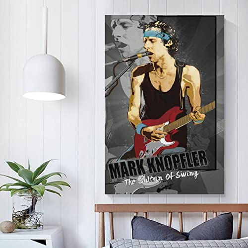 Mark Knopfler - Póster de The Sultan of Swing Musicvintage en lienzo, arte de pared, pintura retro decorativa para el hogar, dormitorio, sala de estar, 40 x 60 cm