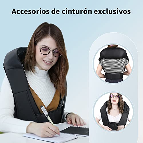 Masajeador eléctrico de hombro, rotación 4D, masaje para cuello, espalda y cuello, con función de calor para casa, oficina o coche