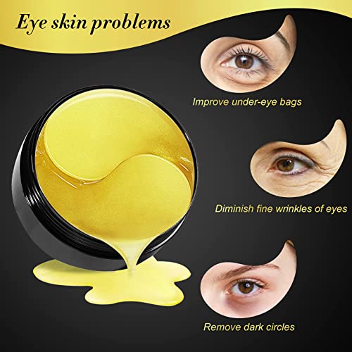 Máscara para los ojos, 30 Pares Ojos Parches, Máscara para ojos de colágeno, Parches Hidrogel para Ojos Reduce las bolsas bajo los ojo, ojeras, patas de gallo e hinchazón