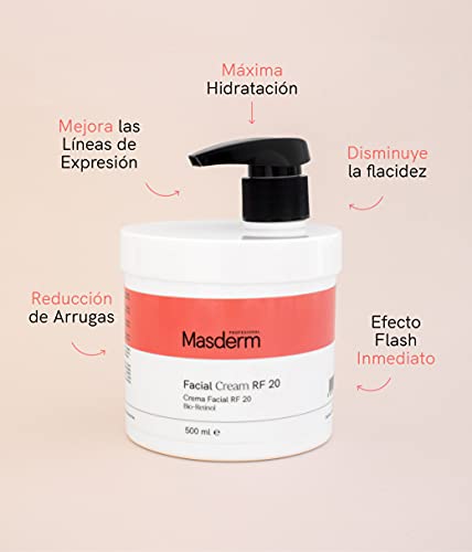 MASDERM | Pack de 2 | Crema Gel Radiofrecuencia Facial y Corporal Hidratante | Crema Gel Conductor Cavitación Antiarrugas | Ácido Hialurónico | Colágeno | Profesional | Mujer | 500ml y 1 L…