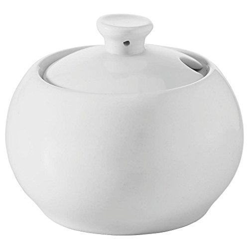 Maxwell & Williams White Basics Azucarero Redondo con Tapa, Porcelana, 9.5 cm