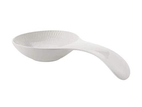 Maxwell Williams White Basics - Cuchara de porcelana (23 x 11,5 x 3,5 cm), diseño de diamantes, color blanco