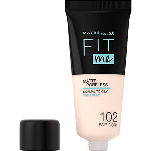 Maybelline MAY FIT ME FDT MAT.NUen/de/sp 102 Fair base de maquillaje Tubo Líquido 30 ml - Base de maquillaje (Tubo, Líquido, Beige, Fair Ivory, Piel Clara, Piel Iluminada, Piel Medio, Cool)