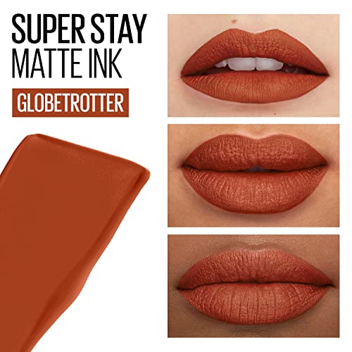 Maybelline New York, SuperStay Matte Ink, Pintalabios Mate de Larga Duración, Tono 135 - Globe Trotter, Rojo Ladrillo Nude